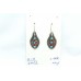 Earrings Silver 925 Sterling Dangle Drop Women Coral & Turquoise Stone Gift B629